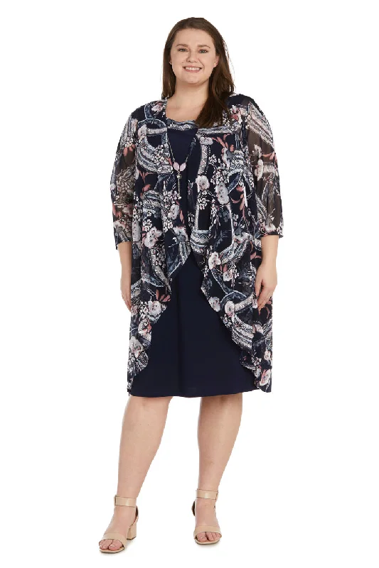 R&M Richards 9447W Plus Size Print Short Jacket Dress