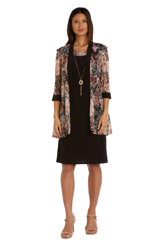 R&M Richards 9596 Floral Print Short Jacket Dress