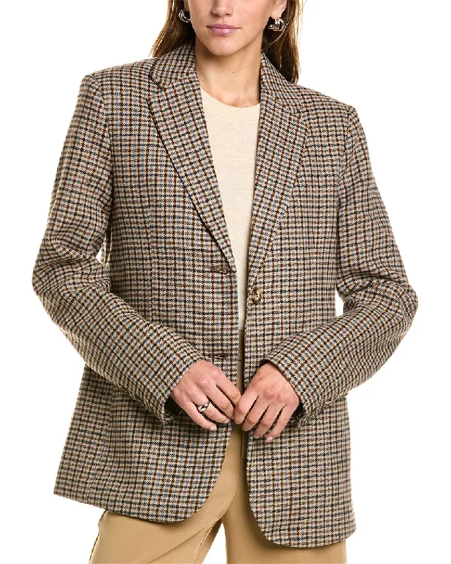 Sophie Rue Oxford Wool-Blend Suit Jacket