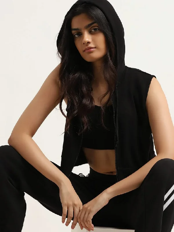 Studiofit Black Crop Zipper Jacket