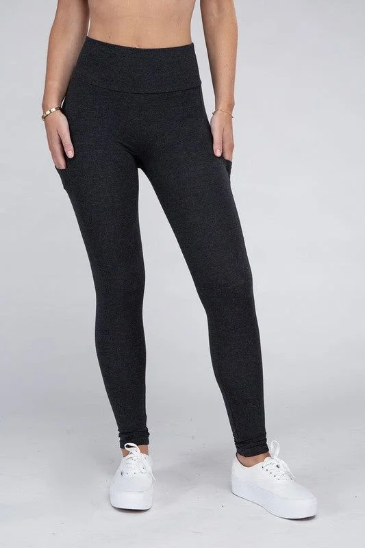 Active Leggings Featuring Concealed Pockets Trendy Spandex Leggings