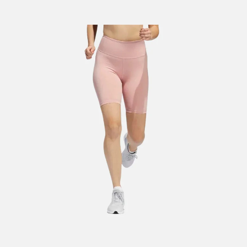 Adidas Optime Training Bike Short Leggings -Wonder Mauve Mel Comfortable Zip-Up Leggings