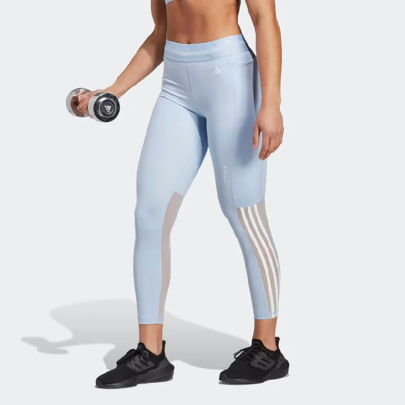 Adidas Techfit Hyperglam 7/8 Women's Training Leggings -Blue Dawn Cozy Lounge Pants Leggings Adidas Techfit Hyperglam 7/8 Women's Training Leggings -Blue Dawn Cozy Lounge Pants Leggings