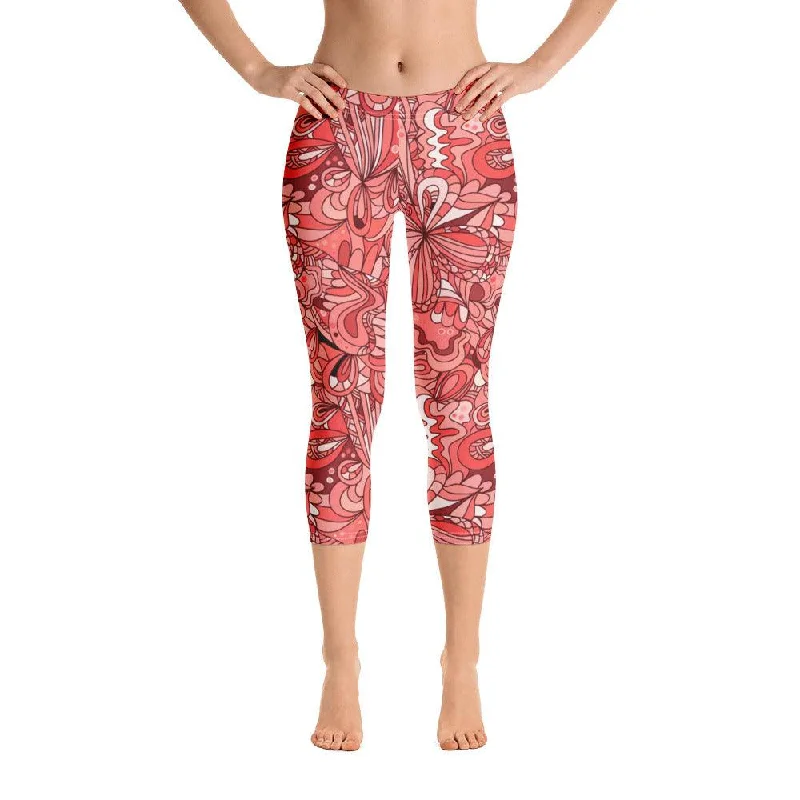 Citra Mid-Rise Capri Leggings Comfortable Tummy Shaping Leggings