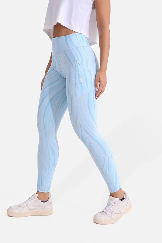 Nuntucket Breeze Dynamic Waves Leggings Trendy Cut-Out Activewear Leggings