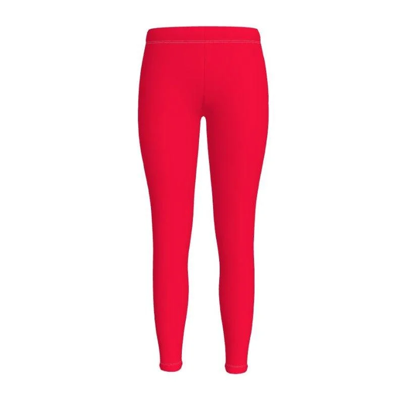 Decora Torch Red LYCRA® Mid-Rise Leggings Stylish Stretch-Waist Leggings