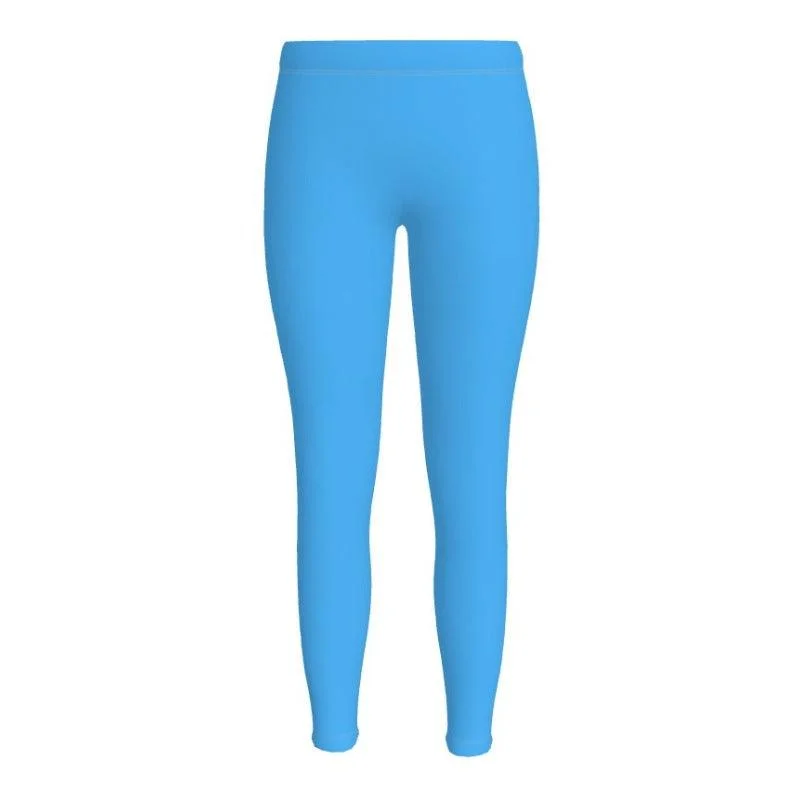 Imi Picton Blue LYCRA® Mid-Rise Leggings Trendy Foil Finish Leggings