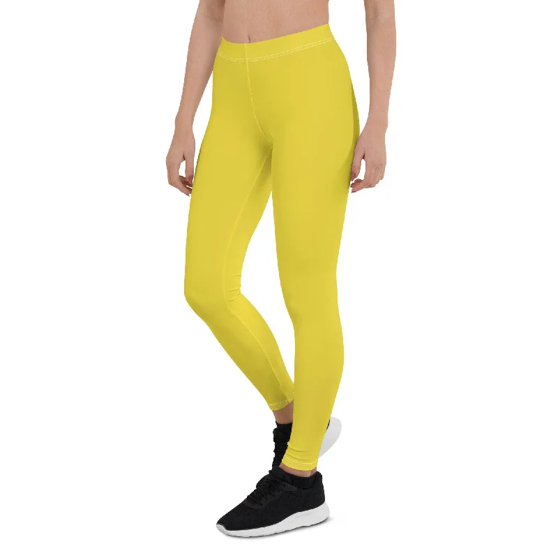 Inela Dream Yellow Mid-Rise Leggings Stylish Printed Sport Leggings