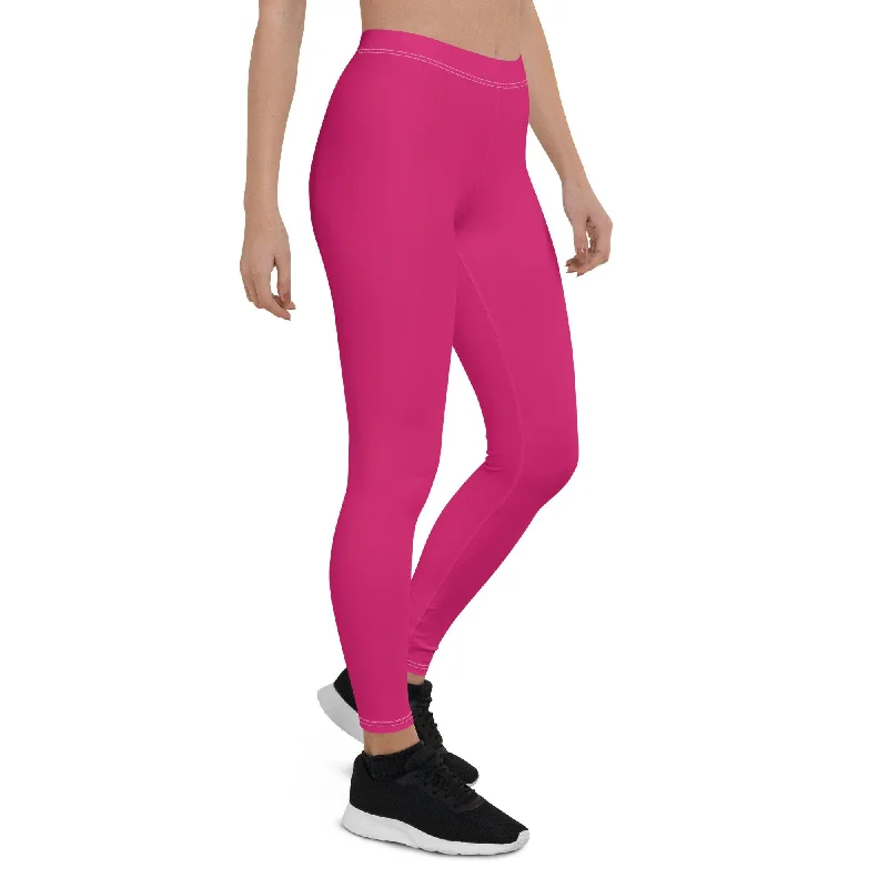 Inela Pink Mid-Rise Leggings Cozy Mid-Rise Workout Leggings