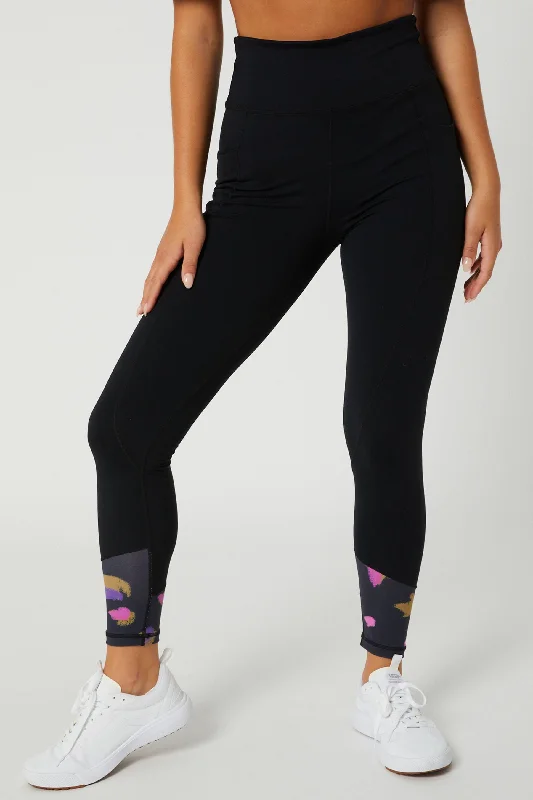 Jetpilot X Sina Ladies Leggings - Black Stylish Sporty Performance Leggings