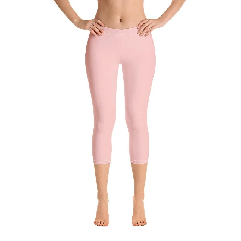 Keki Pink Mid-Rise Capri Leggings Stylish Sweat-Proof Leggings