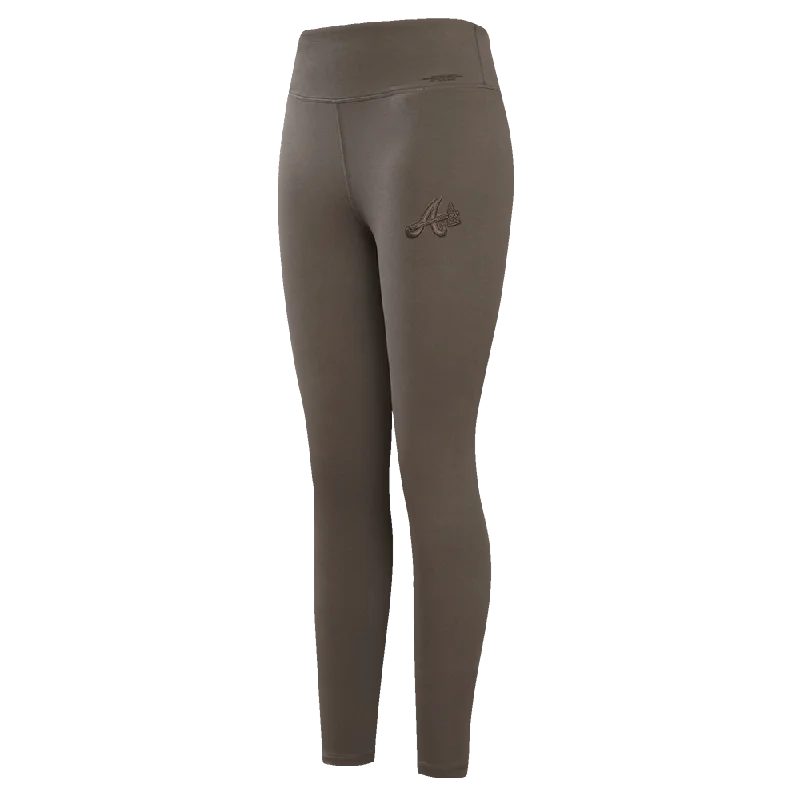 MLB ATLANTA BRAVES NEUTRAL WOMEN'S JERSEY LEGGING (DARK TAUPE) Elegant Shiny Black Leggings MLB ATLANTA BRAVES NEUTRAL WOMEN'S JERSEY LEGGING (DARK TAUPE) Elegant Shiny Black Leggings
