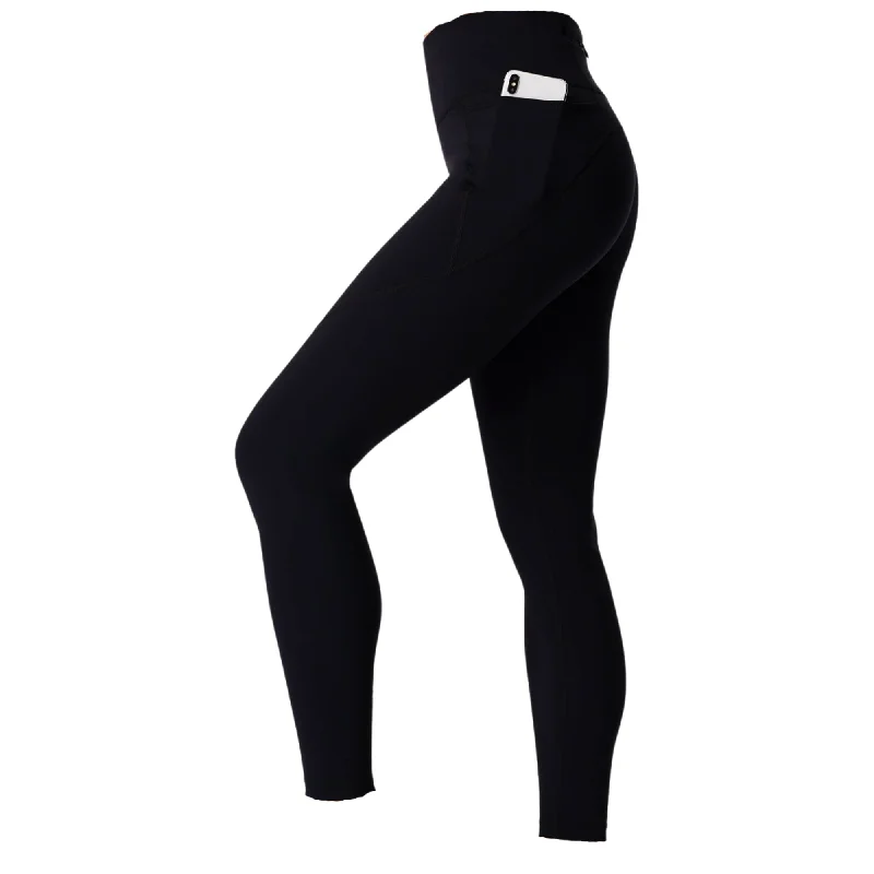 Ladies Active Leggings With Phone Pocket Comfortable Printed Workout Leggings