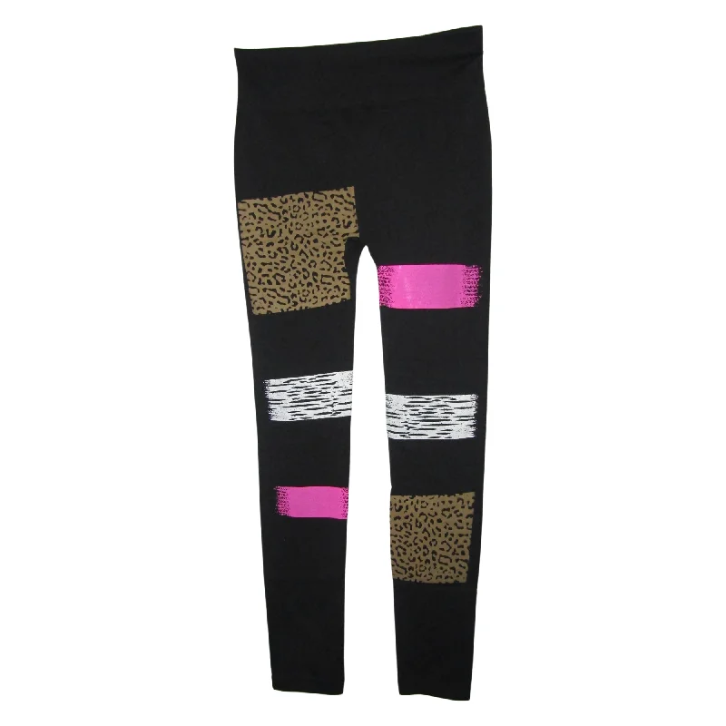 Ladies Seamless Leggings With Front Rubber Print in Black Trendy Sweat-Wicking Workout Leggings Ladies Seamless Leggings With Front Rubber Print in Black Trendy Sweat-Wicking Workout Leggings