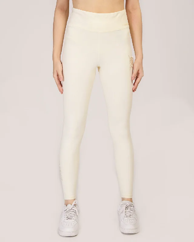 MLB DETROIT TIGERS NEUTRAL WOMEN'S JERSEY LEGGING (EGGSHELL) Fashionable Quick-Dry Leggings MLB DETROIT TIGERS NEUTRAL WOMEN'S JERSEY LEGGING (EGGSHELL) Fashionable Quick-Dry Leggings