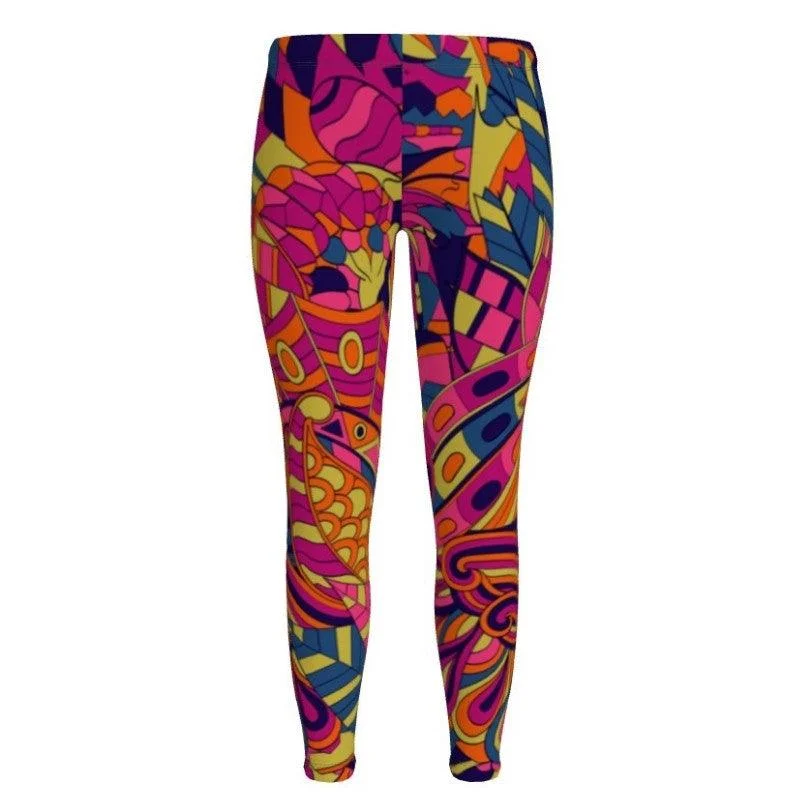 Lina LYCRA® Mid-Rise Leggings Comfortable Ribbed Waistband Leggings