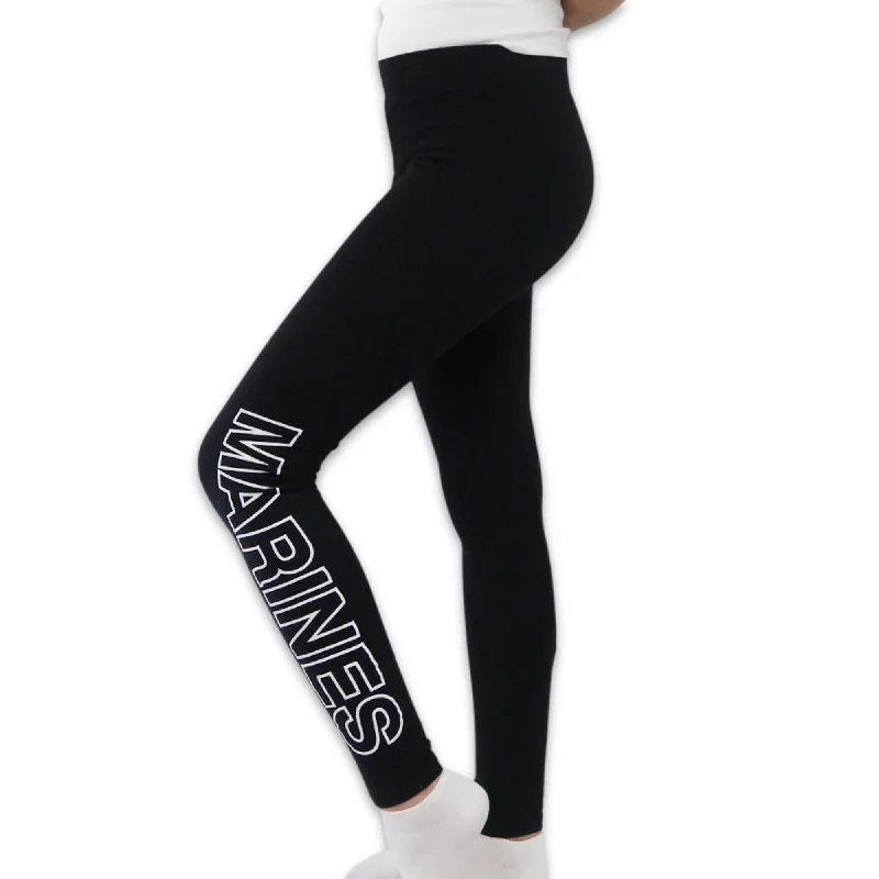 Marines Ladies Love 'Em Longer Leggings (Black) Comfortable Bootcut Workout Leggings