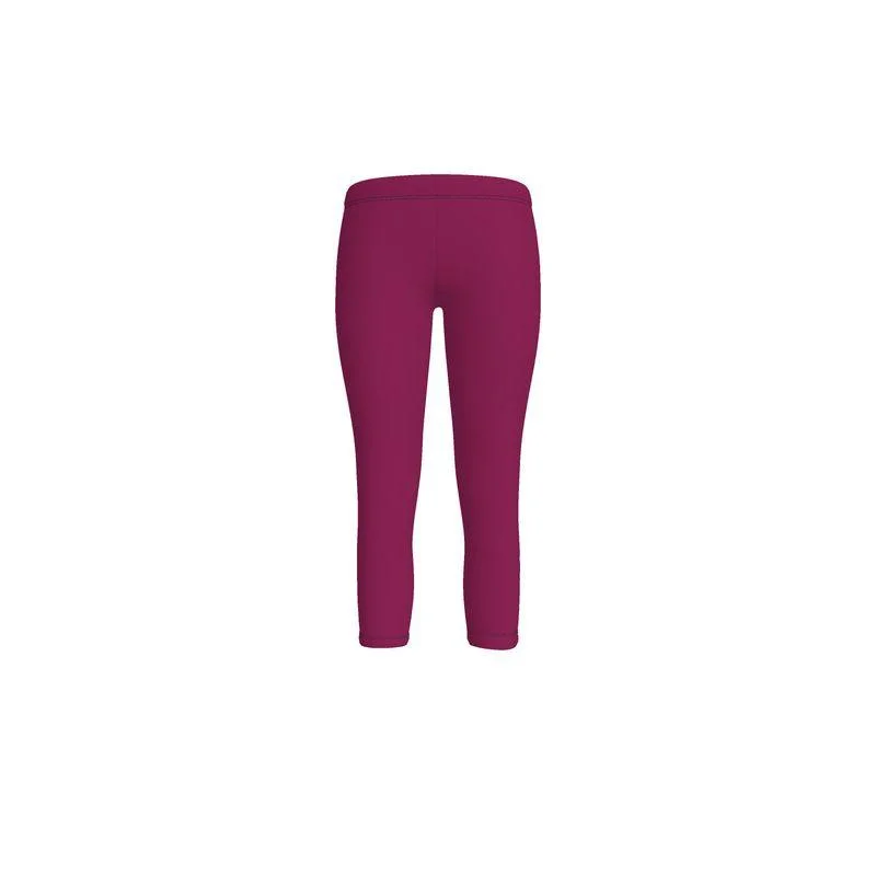 Pena Camelot Red LYCRA® Capri Mid-Rise Leggings Fashionable Lacy Detail Leggings