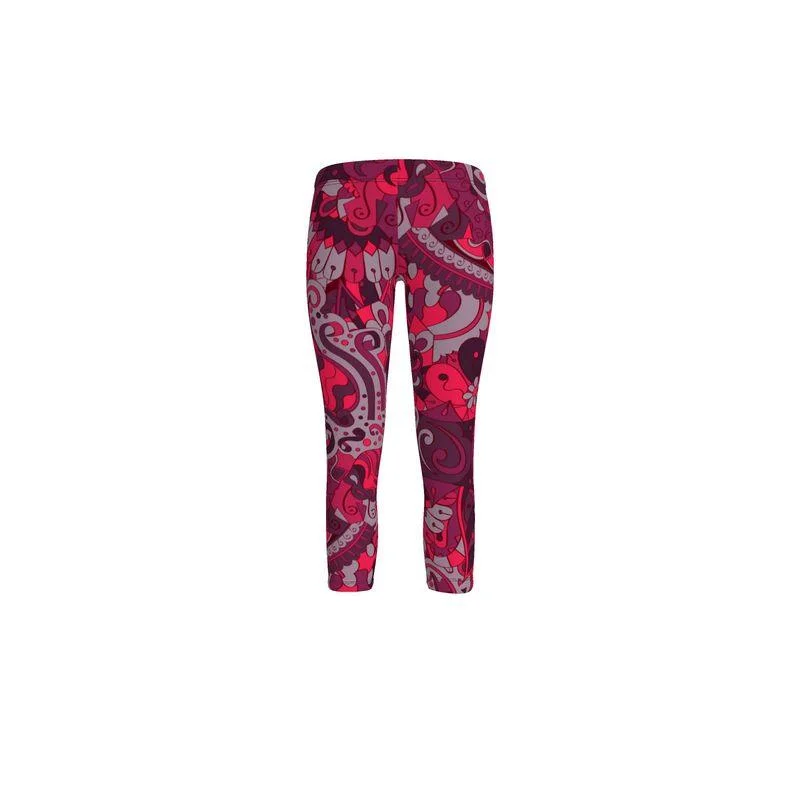Pena LYCRA® Capri Mid-Rise Leggings Fashionable Printed Leggings