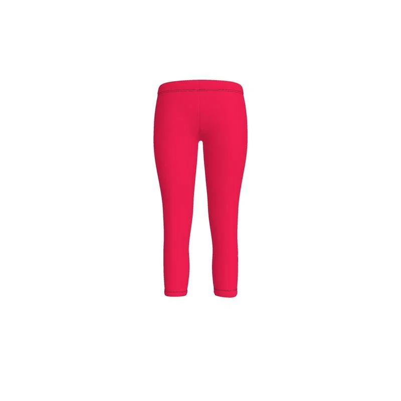 Pena Radical Red LYCRA® Capri Mid-Rise Leggings Fashionable Leather-Look Leggings