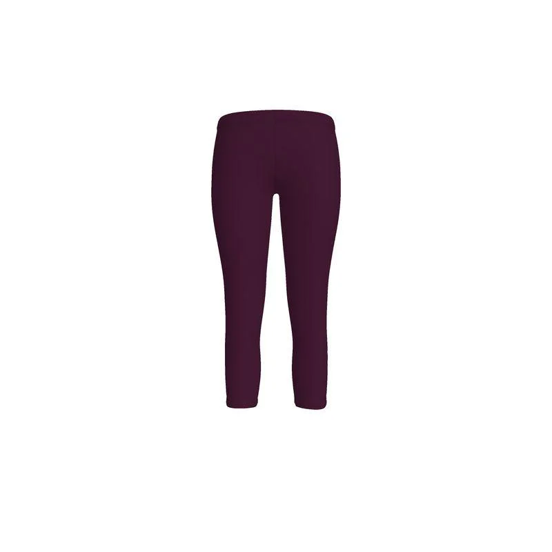 Pena Wine Berry LYCRA® Capri Mid-Rise Leggings Comfortable Compression Leggings