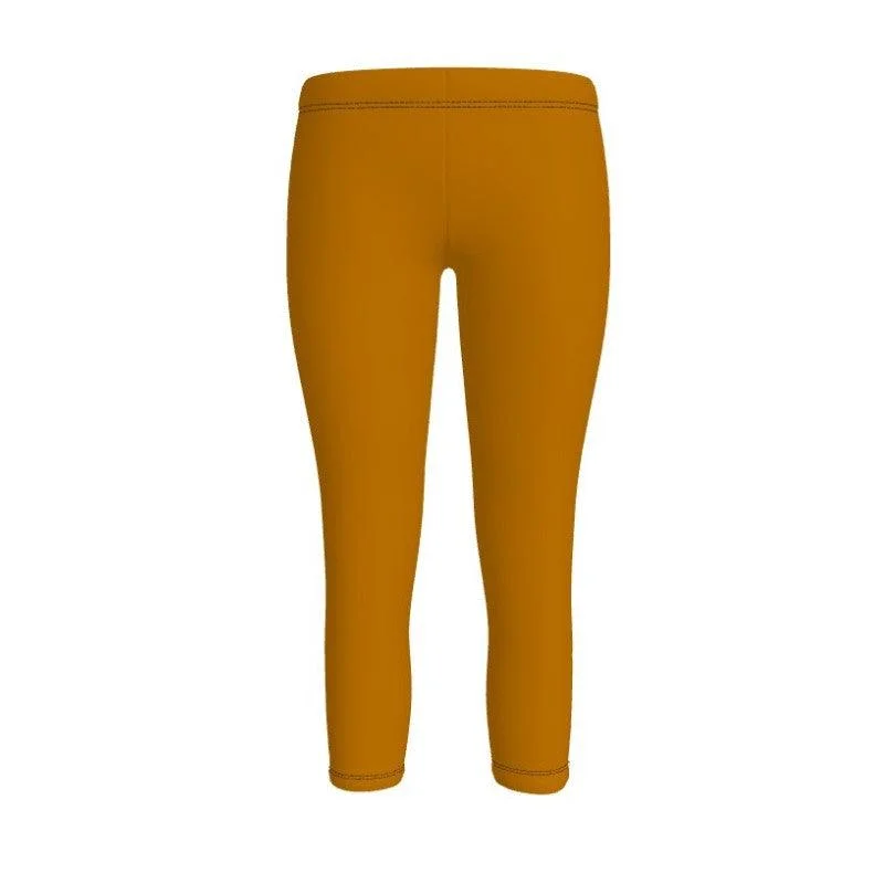 Renai Indochine Orange LYCRA® Mid-Rise Capri Leggings Trendy Tie-Dye Leggings