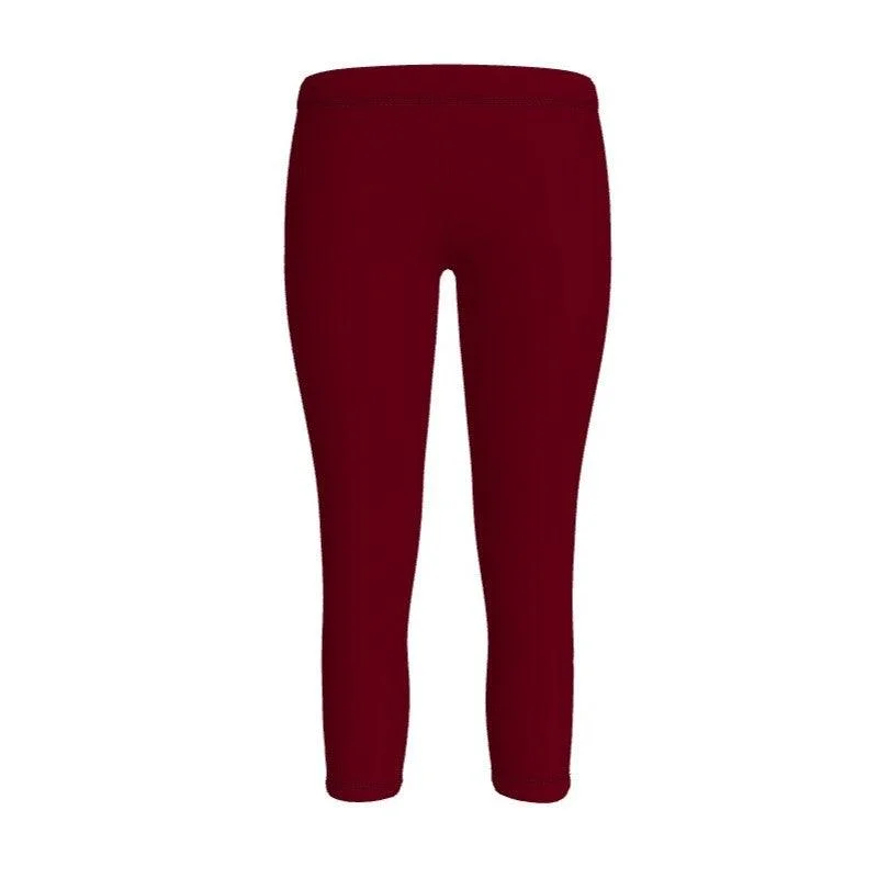 Renai Venetian Red LYCRA® Mid-Rise Capri Leggings Casual Black Leggings