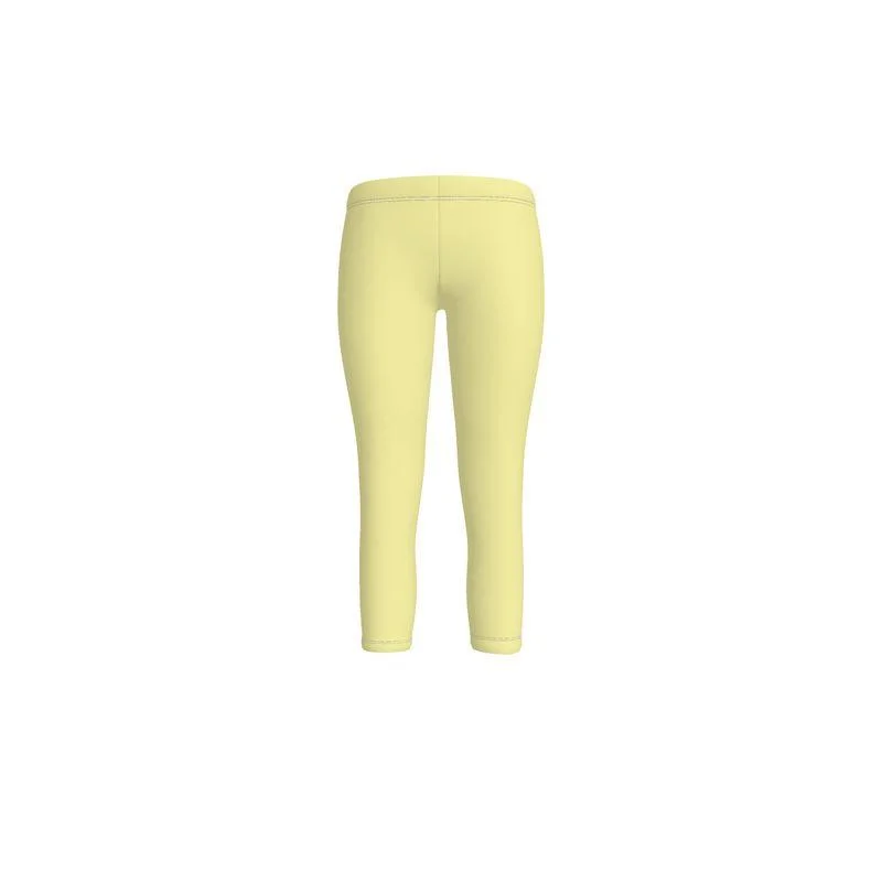 Sechia Drover Yellow LYCRA® Capri Mid-Rise Leggings Stylish Lightweight Leggings