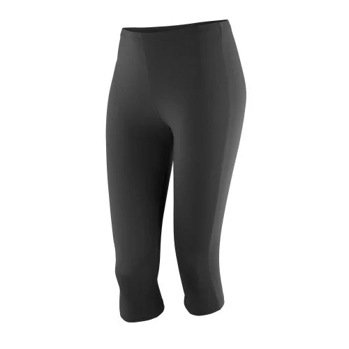 Spiro Womens/Ladies Softex Capri Sports Leggings Fashionable Fitted Workout Leggings