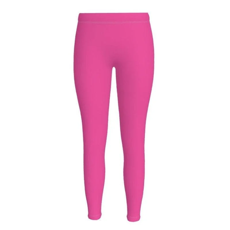 Suki Rose Pink LYCRA® Mid-Rise Leggings Elegant Sheer Leggings