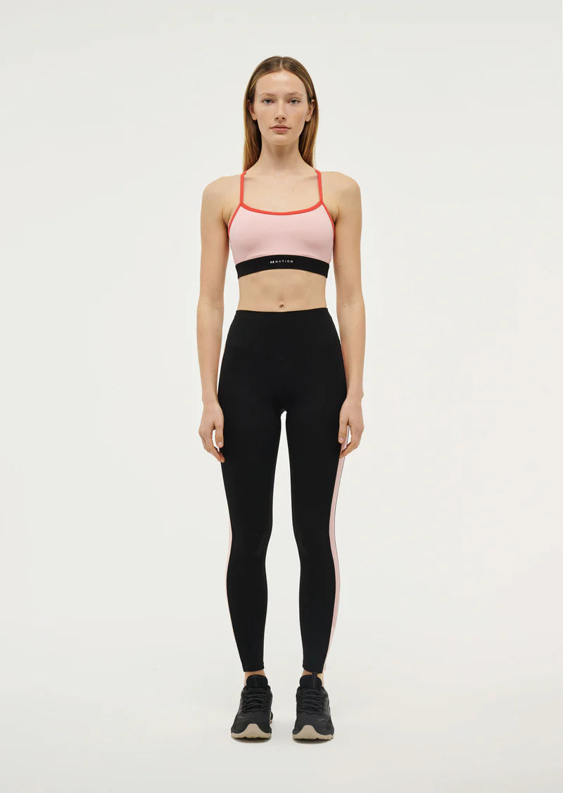 Women's P.E Nation Freeplay 2 Full Length Black & Pink Legging Stylish Faux Leather Leggings Women's P.E Nation Freeplay 2 Full Length Black & Pink Legging Stylish Faux Leather Leggings