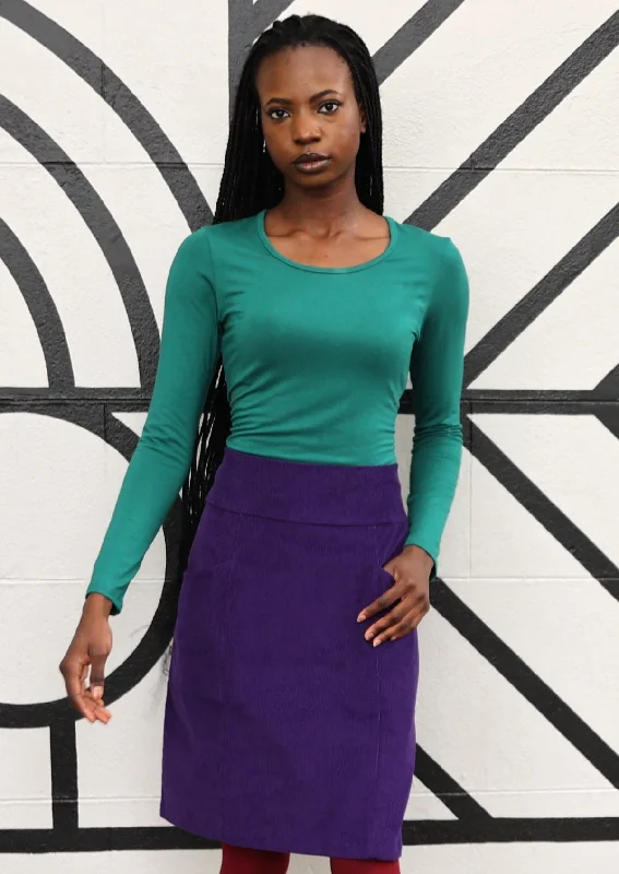 Aalia Corduroy Skirt Parachute Purple casual skirt length