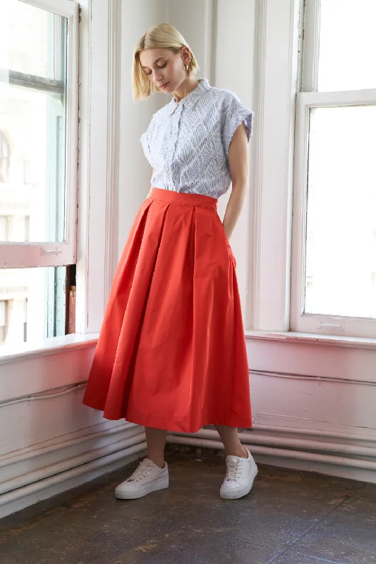 LOVE OF MINE WOVEN MIDI SKIRT pleated skirt texture