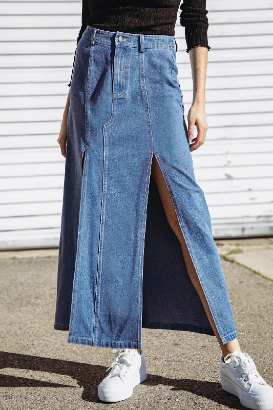 SWEET TALKING DENIM MIDI SKIRT denim skirt stylish
