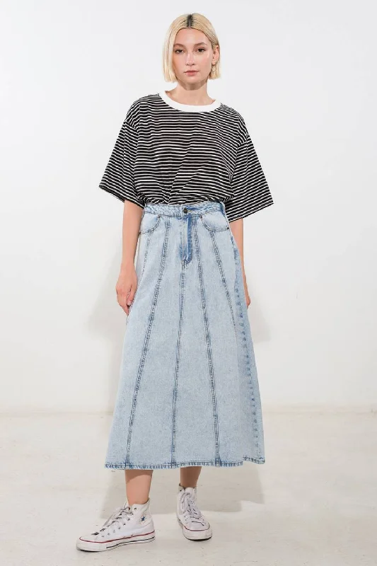 URBAN COWGIRL DENIM MIDI SKIRT velvet skirt sumptuous
