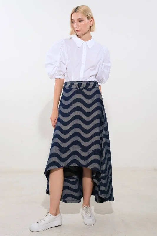 CAN’T BE OUTDONE HI-LO MIDI SKIRT denim skirt classic