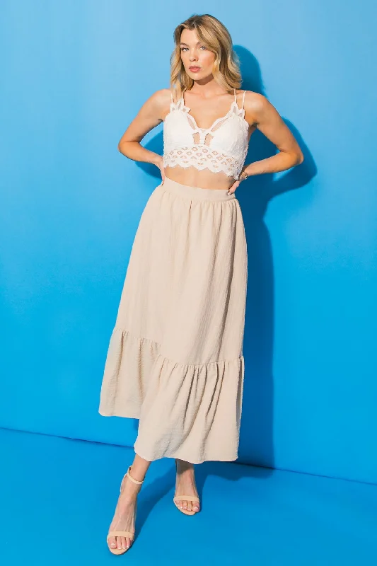 LOVELY MOOD WOVEN MIDI SKIRT wool skirt warm