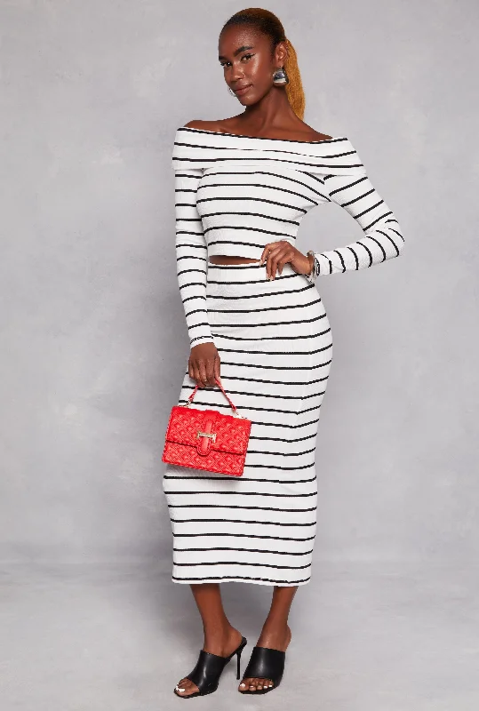 Madden Girl Striped Maxi Skirt cashmere skirt plush