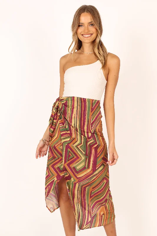 Kiela Midi Skirt - Vintage Royale chiffon skirt flowing
