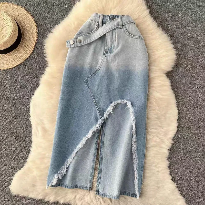Lucy Denim Skirt silk skirt lustrous