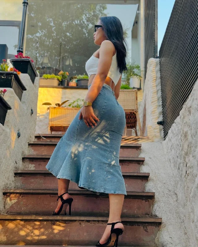 Malibu Maxi Statement Skirt elastic waist skirt