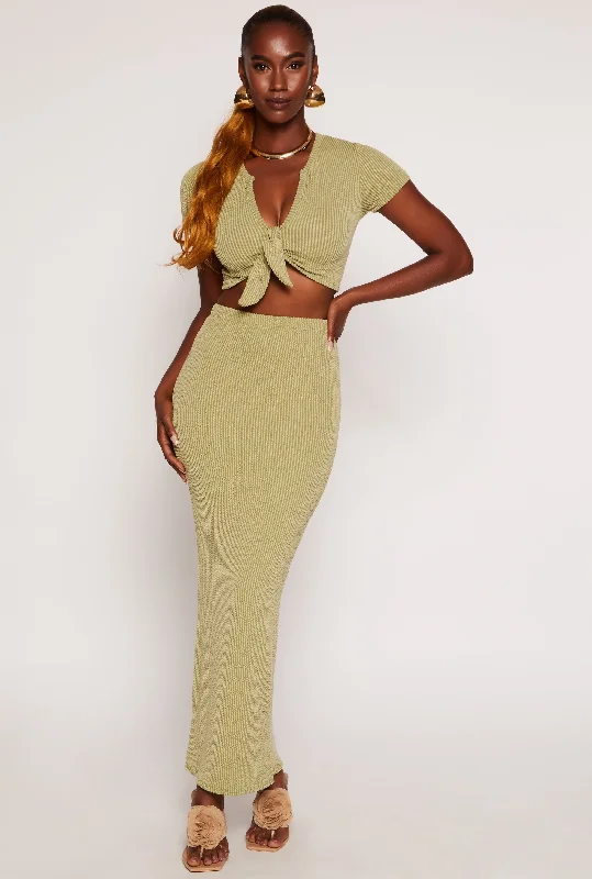 Ribbed High Waist Maxi Pencil Skirt low waist skirt