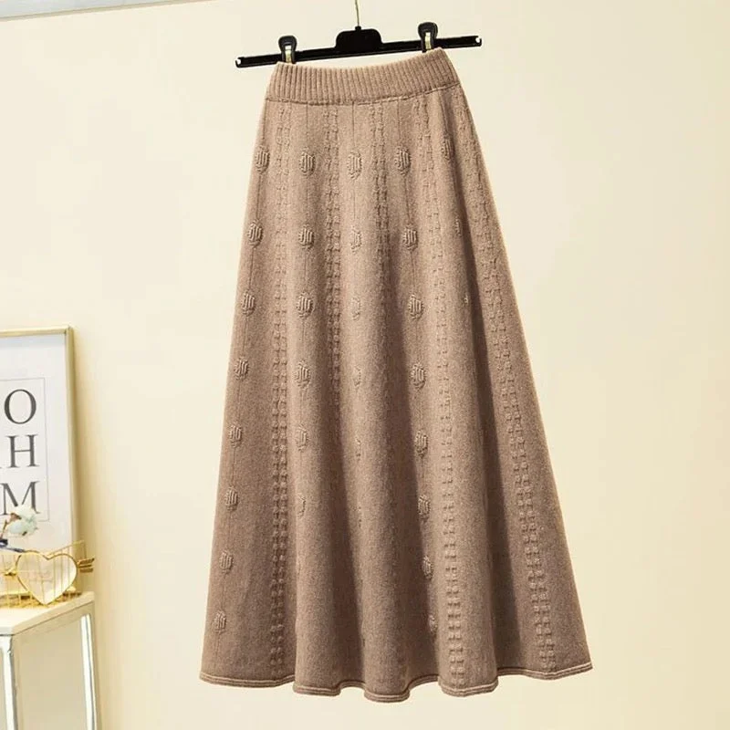 Semeah Statement Woolen Pleated Skirt summer skirt style