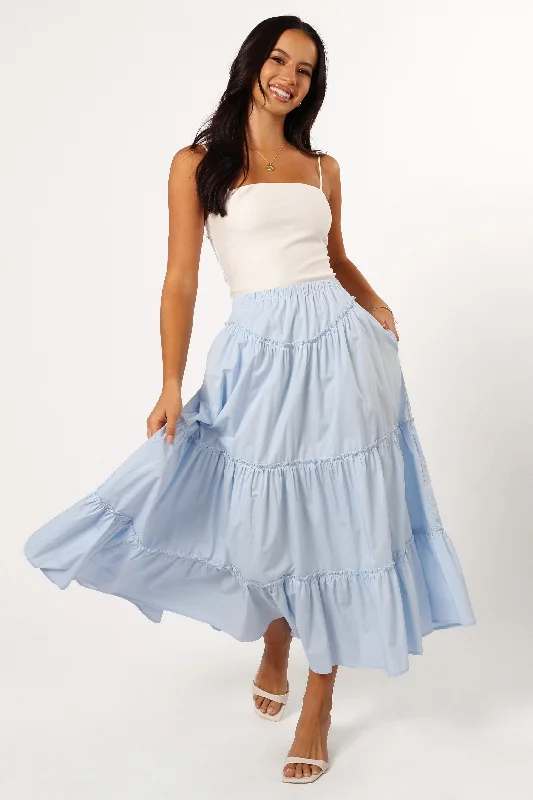 Somerset Midi Skirt - Sky corduroy skirt cozy