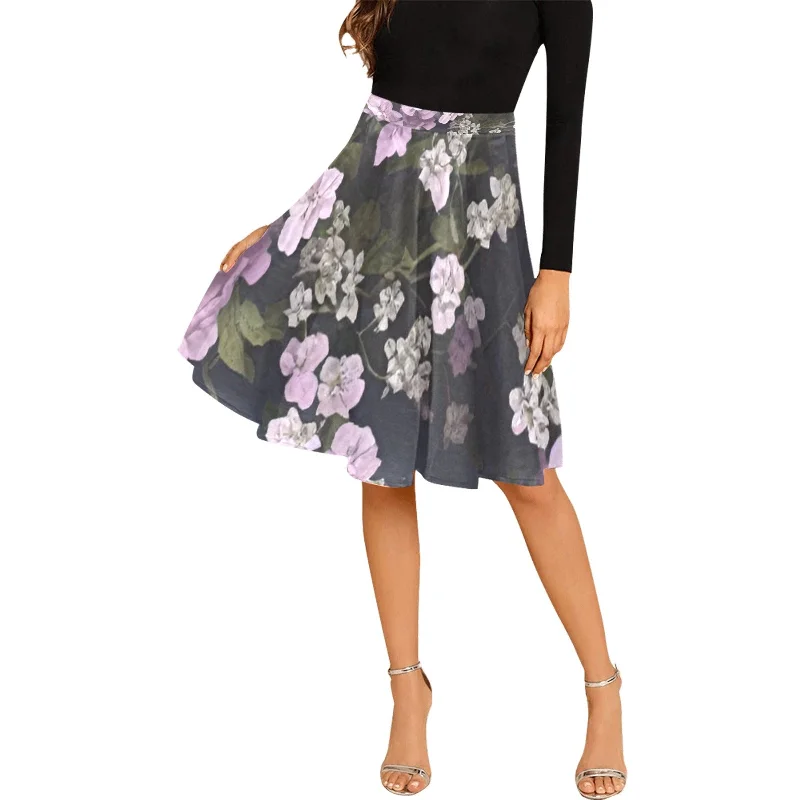 Women's Pleated Midi Skirt (Model D15) boho skirt vibe