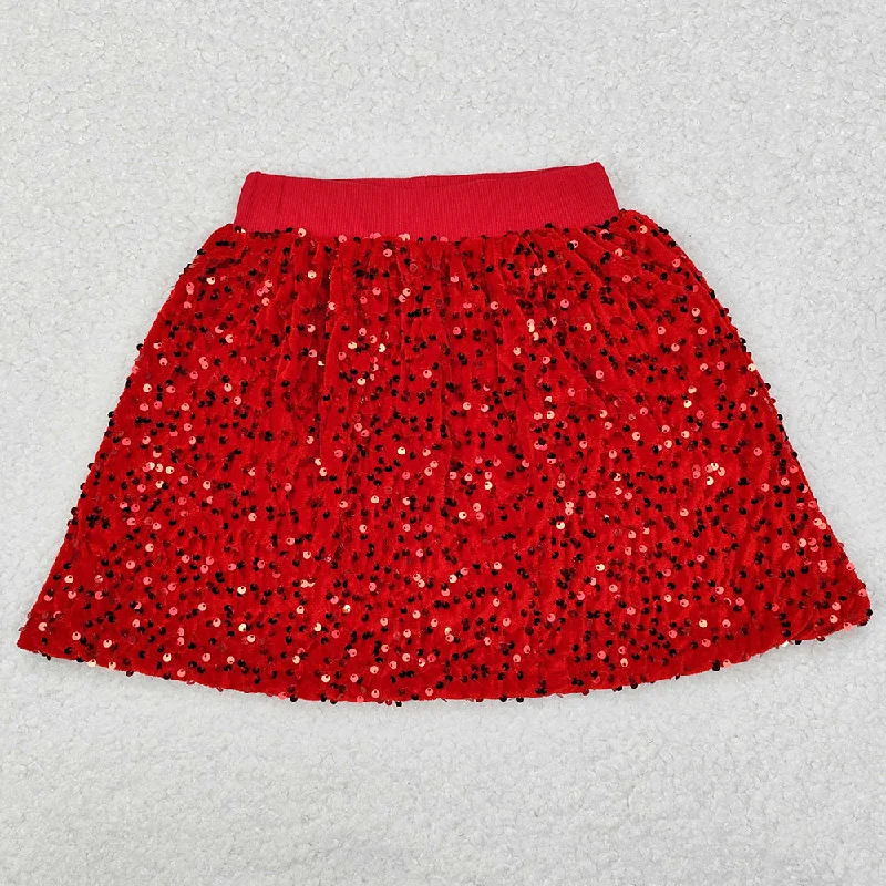 Baby Girls Sequin Skirt Red Color Skirts Bottoms GLK0027