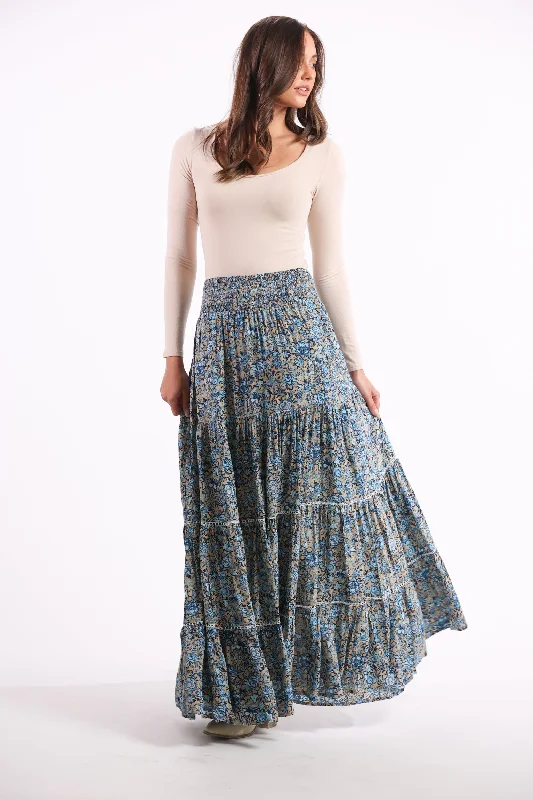 Cruz Maxi Skirt- Skylight