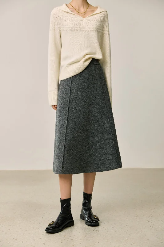 LILY Simple A-Line Knit Skirt