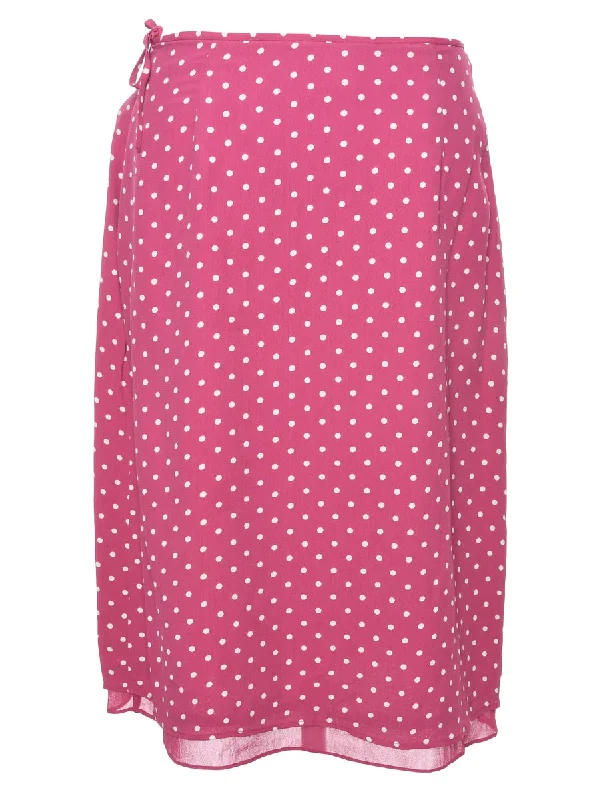 Polka Dot Midi Skirt - M