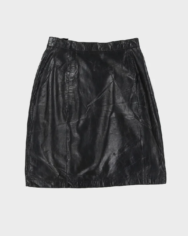 Vintage 70s Wilsons Black Leather Mini Skirt - XS/S